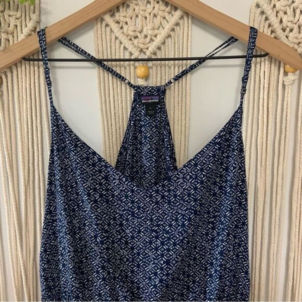 PATAGONIA Women’s Lost Wildflower Dress Sunburst Crux Navy Pockets Size Large - Picture 3 of 14